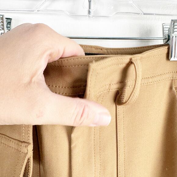 Banana Republic Slim Refined Stretch Cargo Pant Latte Cream Belted Beige Size 4 - Picture 9 of 14